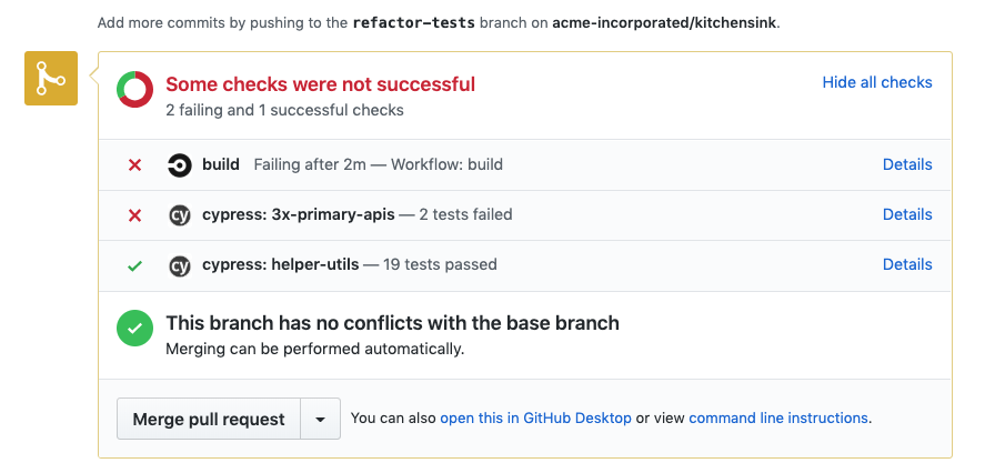 Status checks per group